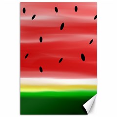 Painted Watermelon Pattern, Fruit Themed Apparel Canvas 12  X 18  by Casemiro