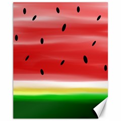 Painted Watermelon Pattern, Fruit Themed Apparel Canvas 11  X 14  by Casemiro