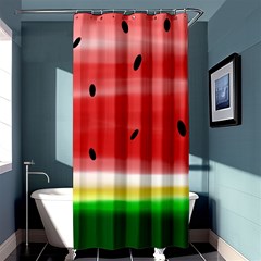 Painted Watermelon Pattern, Fruit Themed Apparel Shower Curtain 36  X 72  (stall)  by Casemiro