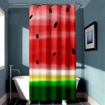 Painted watermelon pattern, fruit themed apparel Shower Curtain 36  x 72  (Stall)  Curtain(36 X72 ) - 33.26 x66.24  Curtain(36 X72 )