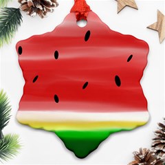 Painted Watermelon Pattern, Fruit Themed Apparel Ornament (snowflake)