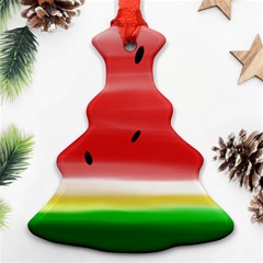 Painted Watermelon Pattern, Fruit Themed Apparel Ornament (christmas Tree) 