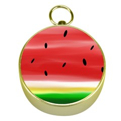 Painted Watermelon Pattern, Fruit Themed Apparel Gold Compasses by Casemiro