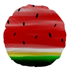 Painted Watermelon Pattern, Fruit Themed Apparel Large 18  Premium Flano Round Cushions by Casemiro