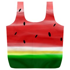 Painted Watermelon Pattern, Fruit Themed Apparel Full Print Recycle Bag (xxl) by Casemiro