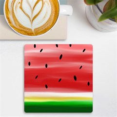 Painted Watermelon Pattern, Fruit Themed Apparel Uv Print Square Tile Coaster  by Casemiro