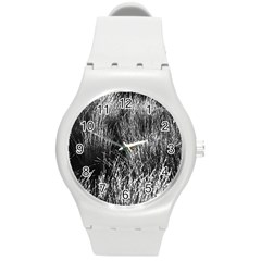 Field Of Light Abstract 2 Round Plastic Sport Watch (m) by DimitriosArt