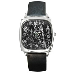 Field Of Light Abstract 3 Square Metal Watch by DimitriosArt