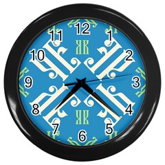 Abstract Pattern Geometric Backgrounds   Wall Clock (black)