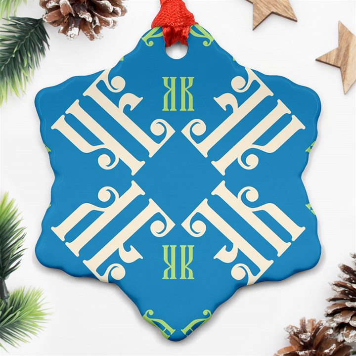 Abstract pattern geometric backgrounds   Snowflake Ornament (Two Sides)