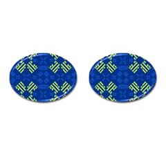 Abstract Pattern Geometric Backgrounds   Cufflinks (oval) by Eskimos