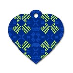 Abstract pattern geometric backgrounds   Dog Tag Heart (Two Sides) Front