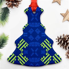 Abstract Pattern Geometric Backgrounds   Christmas Tree Ornament (two Sides) by Eskimos