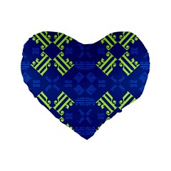 Abstract Pattern Geometric Backgrounds   Standard 16  Premium Flano Heart Shape Cushions