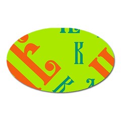 Abstract Pattern Geometric Backgrounds   Oval Magnet by Eskimos