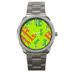 Abstract Pattern Geometric Backgrounds   Sport Metal Watch by Eskimos