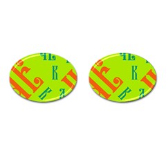 Abstract Pattern Geometric Backgrounds   Cufflinks (oval) by Eskimos