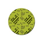 Abstract pattern geometric backgrounds   Rubber Round Coaster (4 pack) Front