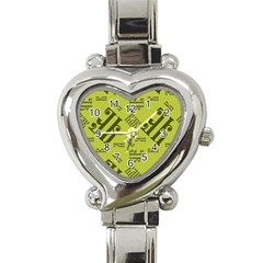 Abstract Pattern Geometric Backgrounds   Heart Italian Charm Watch by Eskimos