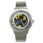 Abstract pattern geometric backgrounds   Stainless Steel Watch Front