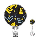 Abstract pattern geometric backgrounds   Stainless Steel Nurses Watch Front