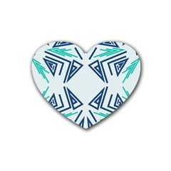 Abstract Pattern Geometric Backgrounds   Rubber Heart Coaster (4 Pack) by Eskimos