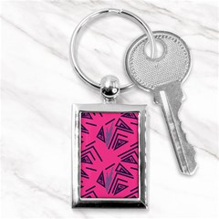 Abstract Pattern Geometric Backgrounds   Key Chain (rectangle) by Eskimos