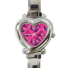 Abstract Pattern Geometric Backgrounds   Heart Italian Charm Watch by Eskimos