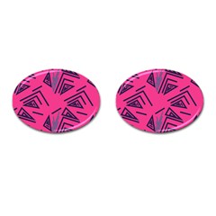 Abstract Pattern Geometric Backgrounds   Cufflinks (oval) by Eskimos