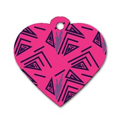 Abstract Pattern Geometric Backgrounds   Dog Tag Heart (one Side) by Eskimos