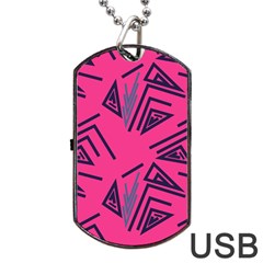 Abstract Pattern Geometric Backgrounds   Dog Tag Usb Flash (one Side) by Eskimos