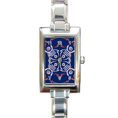 Abstract Pattern Geometric Backgrounds   Rectangle Italian Charm Watch by Eskimos