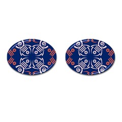 Abstract Pattern Geometric Backgrounds   Cufflinks (oval) by Eskimos