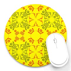 Abstract Pattern Geometric Backgrounds   Round Mousepads by Eskimos