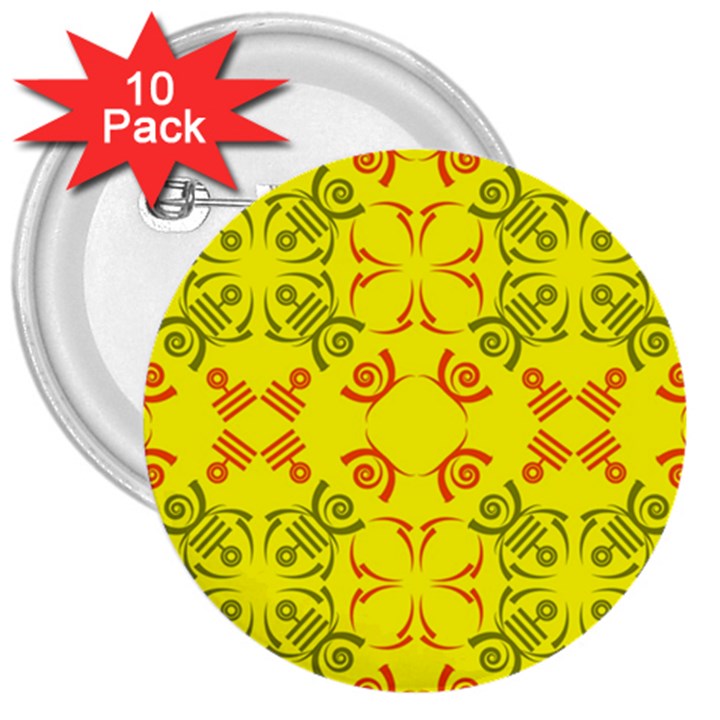 Abstract pattern geometric backgrounds   3  Buttons (10 pack) 