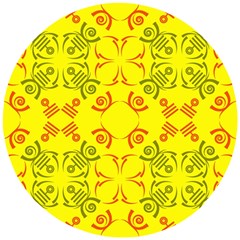 Abstract Pattern Geometric Backgrounds   Wooden Puzzle Round by Eskimos