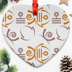 Abstract Pattern Geometric Backgrounds   Heart Ornament (two Sides) by Eskimos