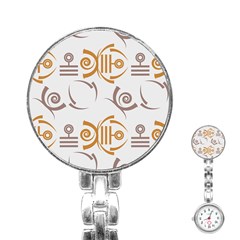 Abstract Pattern Geometric Backgrounds   Stainless Steel Nurses Watch by Eskimos