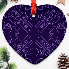 Abstract Pattern Geometric Backgrounds   Heart Ornament (two Sides) by Eskimos