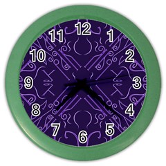 Abstract Pattern Geometric Backgrounds   Color Wall Clock by Eskimos