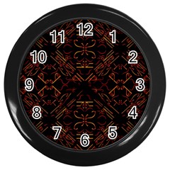 Abstract Pattern Geometric Backgrounds   Wall Clock (black) by Eskimos