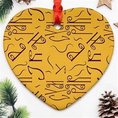 Abstract Pattern Geometric Backgrounds   Heart Ornament (two Sides) by Eskimos