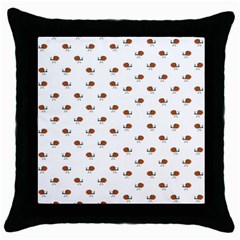 Funny Cartoon Sketchy Snail Drawing Pattern Throw Pillow Case (black) by dflcprintsclothing