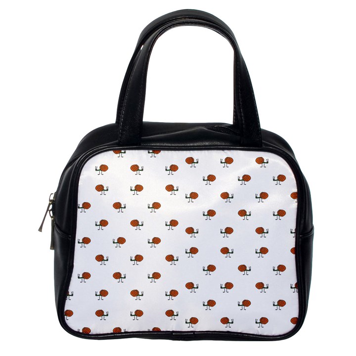 Funny Cartoon Sketchy Snail Drawing Pattern Classic Handbag (One Side)