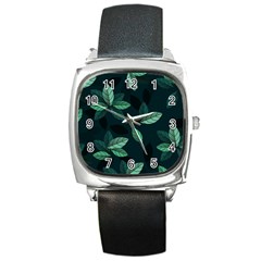 Foliage Square Metal Watch