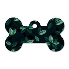 Foliage Dog Tag Bone (two Sides)