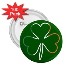 Shamrock Irish Clover St Patrick 2 25  Buttons (100 Pack)  by yoursparklingshop