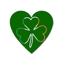 Shamrock Irish Clover St Patrick Heart Magnet by yoursparklingshop