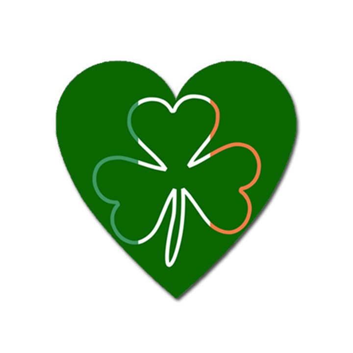 Shamrock Irish Clover St Patrick Heart Magnet