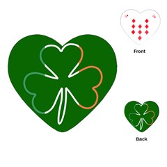 Shamrock Irish Clover St Patrick Playing Cards Single Design (heart) by yoursparklingshop